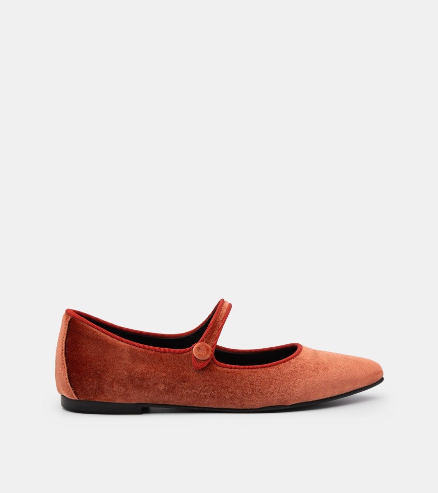 Dancers ESTER | Terracotta Velvet Ballerinas