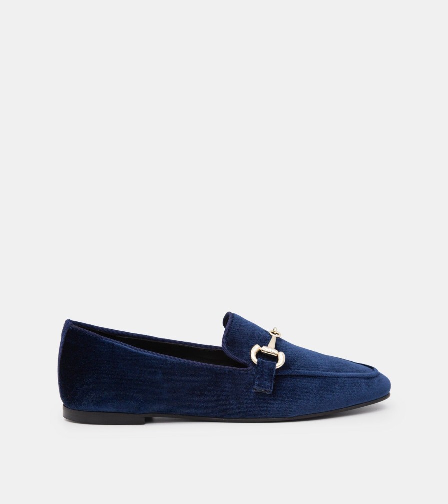 Moccasins ESTER | Blue Velvet Loafers