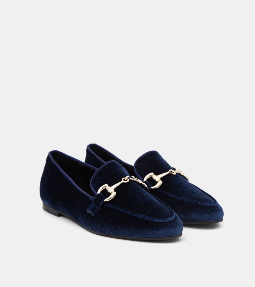 Moccasins ESTER | Blue Velvet Loafers