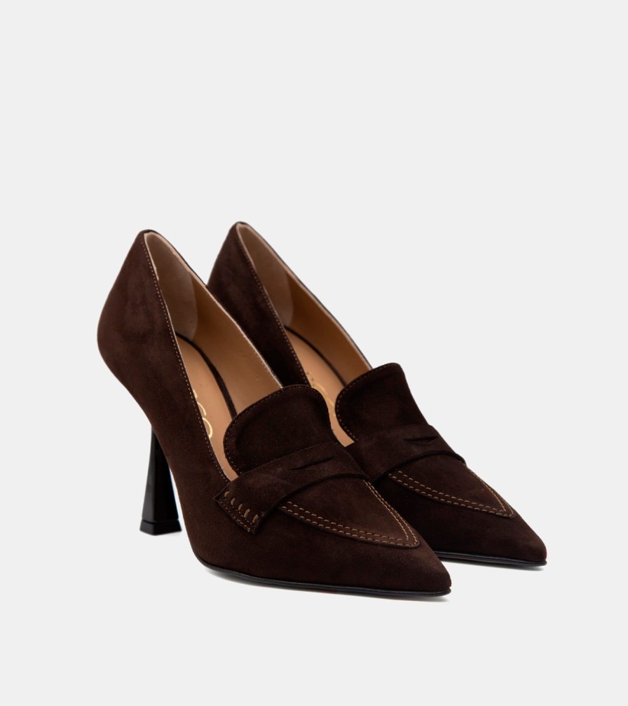 Pumps CRISPI | Brown Suede Decollete