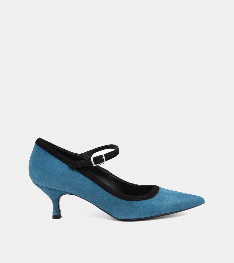 Pumps NOE | Teal Suede Decollete