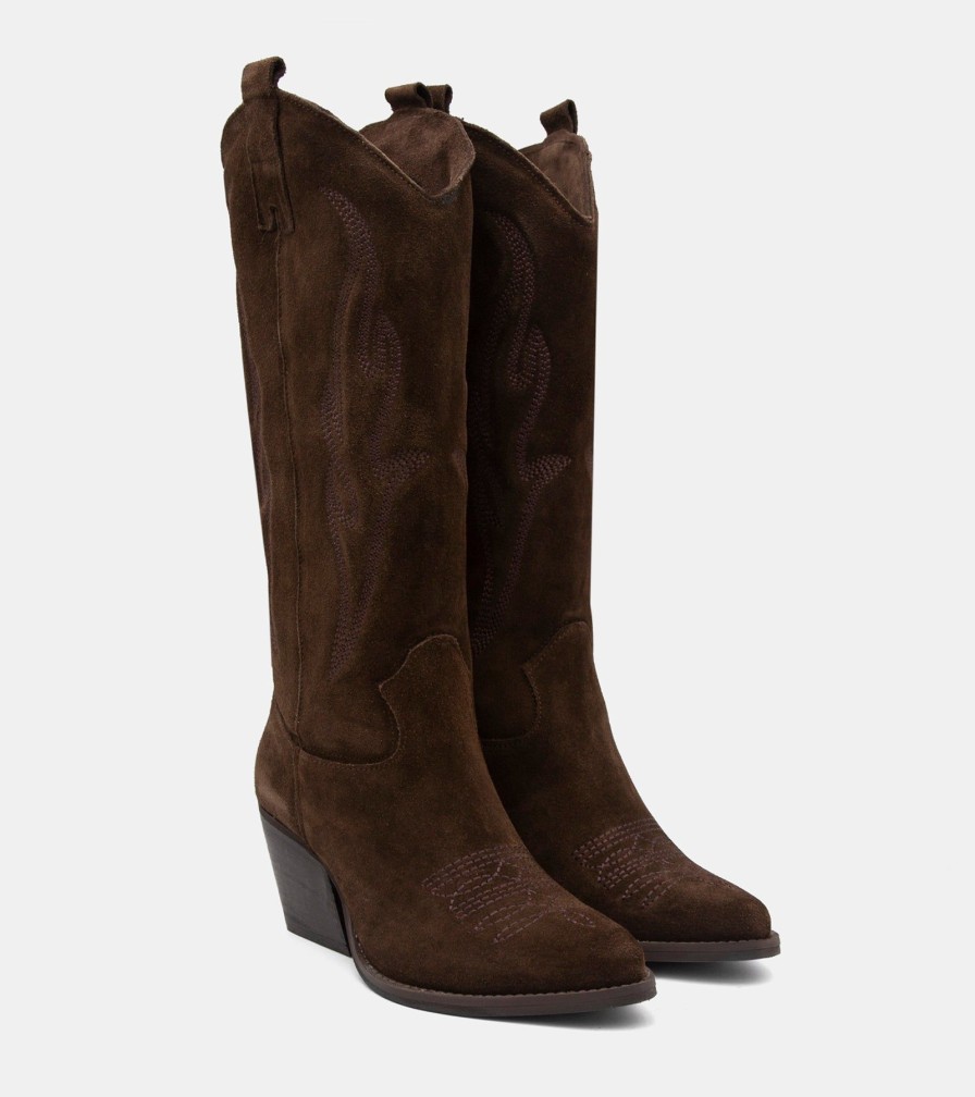 Texans MARILYN | Texani Suede Dark Brown