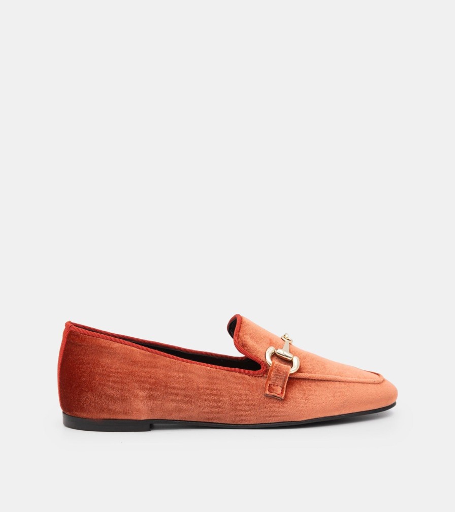 Moccasins ESTER | Terracotta Velvet Loafers