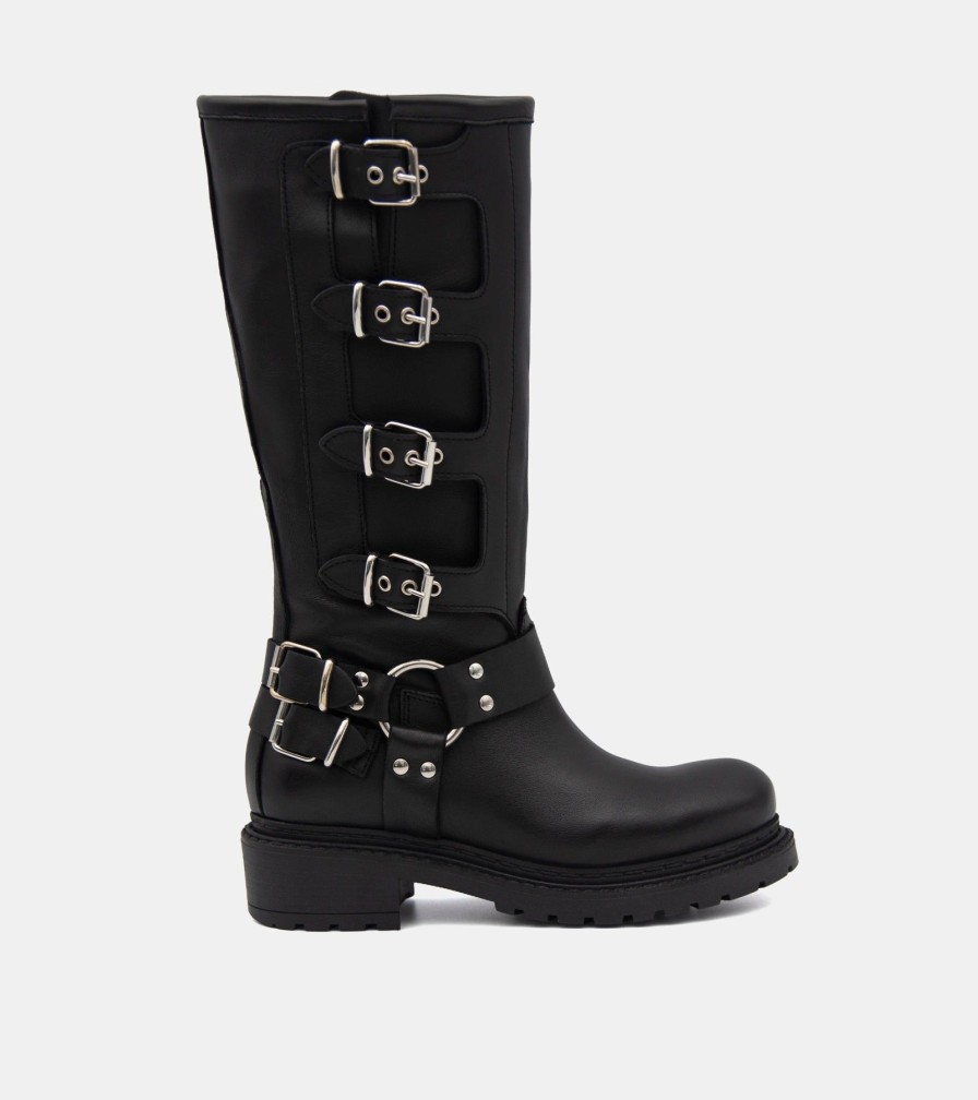 Boots PEZZELLA | Biker Vitello Nero