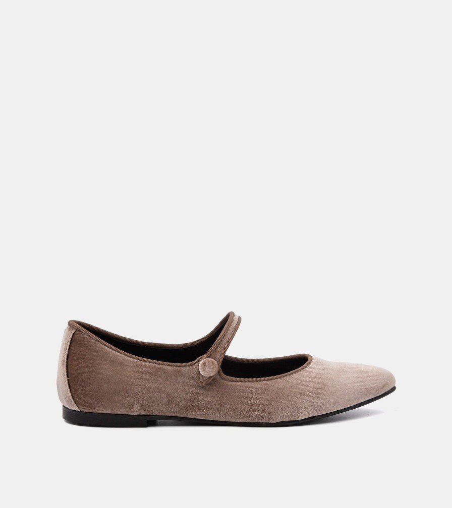 Dancers ESTER | Walnut Velvet Ballerinas