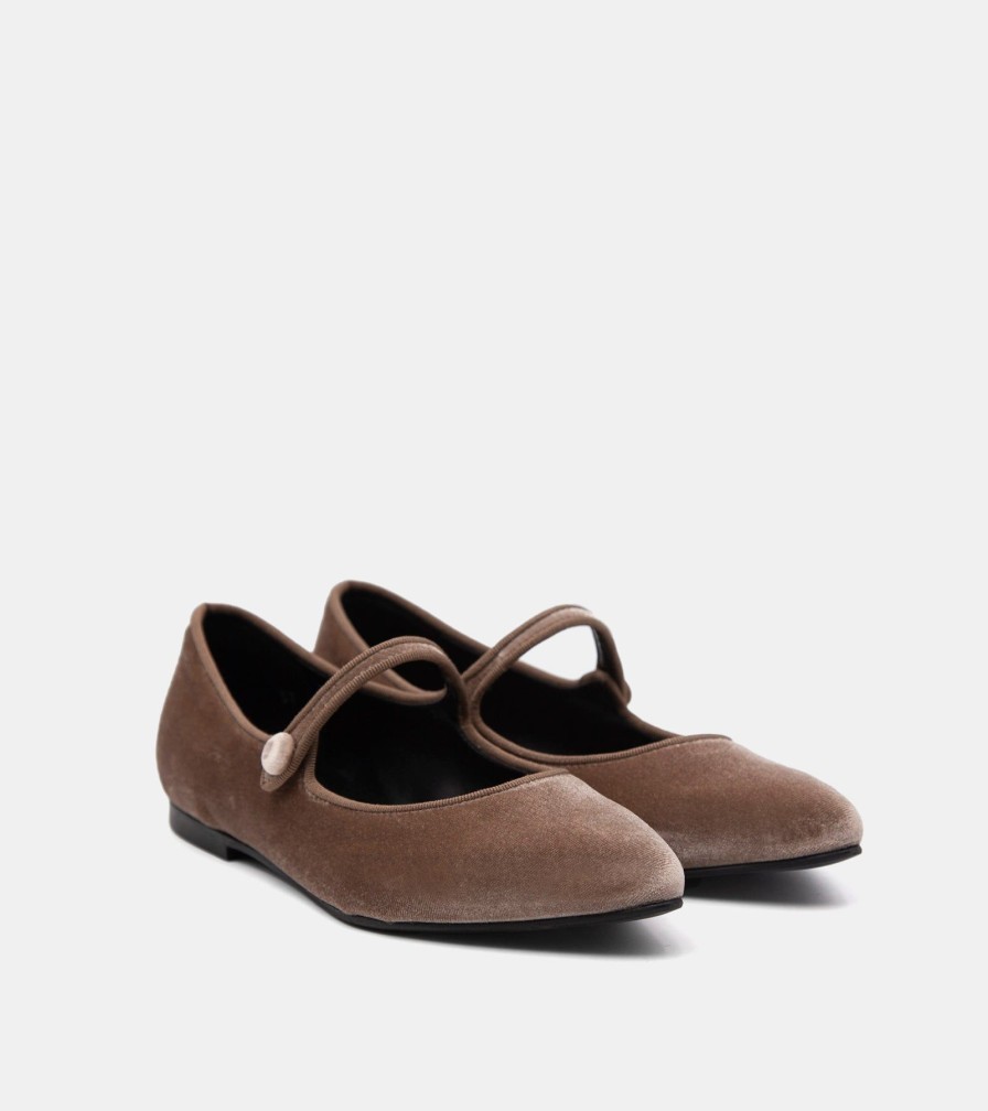 Dancers ESTER | Walnut Velvet Ballerinas